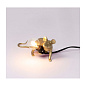 SE15232 Seletti MOUSE LAMP Золотой кабель Lie Down/Lop с черным USB-подключением — фото 3