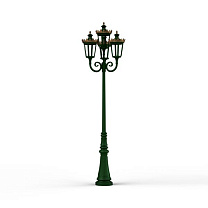 Louvre N° 11; one-piece clear glass Built-in LED 2700°K warm white 4x13W; British green