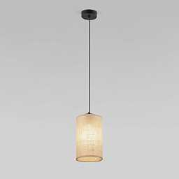 a070968 TK Lighting Juta подвесной цилиндрический светильник с текстильным абажуром