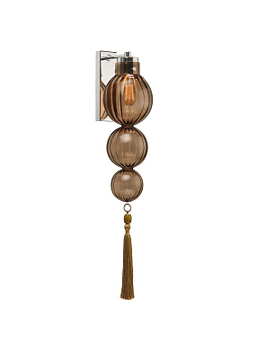 Medina Smoke Polished Nickel / Gold Tassel  Heathfield WL-MED3-PLNL-SMOK-GLD