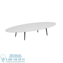ВЫСОКИЙ СТОЛ STYLETTO LOUNGE 320X140CM АЛЮМИНИЕВЫЕ НОЖКИ АНТРАЦИТОВЫЙ КЕРАМИЧЕСКИЙ СТОЛ БЕЛЫЙ Royal Botania