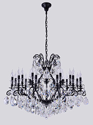 MAGNIFICO SP19 BLACK/TRANSPARENT Crystal Lux Magnifico многорожковая люстра с прозрачными кристаллами в чёрном корпусе