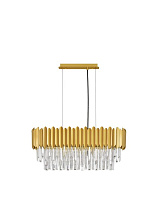 Gold Aluminum & K5 Crystal LED E14 5x5 Watt 100-240 Volt IP20 Bulb Excluded L: 70 W: 25 H: 120 cm Crystals 12 cm: 47 pcs 15 cm: 47 pcs