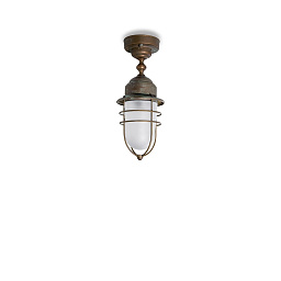 1854 Moretti Luce Torcia уличный потолочный светильник цилиндрической формы с защитной решёткой