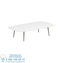ВЫСОКИЙ СТОЛ STYLETTO LOUNGE 220x120CM, АЛЮМИНИЕВЫЕ НОЖКИ, ПЕСОЧНАЯ КЕРАМИЧЕСКАЯ СТОЛЕШНИЦА БЕЛЫЙ Royal Botania