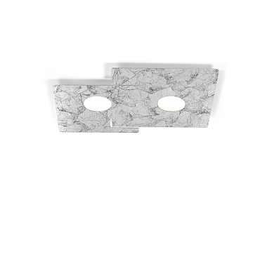 потолочный светильник прямоугольной формы с двумя плафонами