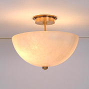 CL0258.BR.SE Durham Alabaster Flush Ceiling Light, Brass, 2 Lights (d)