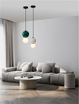 Jasper Porcelain & Glossy Opal Glass Matt Black Metal Base LED 6Watt 220-240Volt 360Lm IP20 3000K D:18 H:239 cm