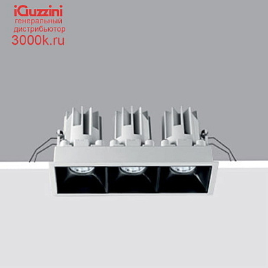N170 Laser Blade L iGuzzini Fixed, three compartment Recessed luminaire - Warm LED - Incorporated DALI dimmable power supply - WideFlood optic Beam - Grey/Black