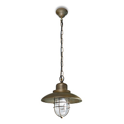 3302 Moretti Luce Patio Cage уличный потолочный светильник на цепи с решёткой и металлическим плафоном