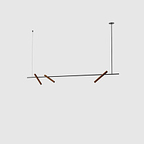 esprit pendant triple 1800 black, brushed bronze lamphead