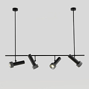 4 световых балки подвесной потолочный светильник Focus Nickel