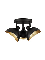 Matt Black & Gold Metal LED E14 3x5 Watt 100-240 Volt IP20 Bulb Excluded D: 18 H: 12 cm