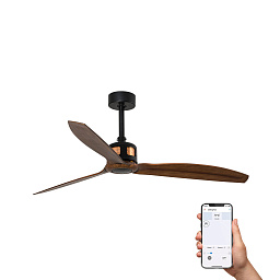 Faro Barcelona COPPER FAN M вентилятор чёрный/орех Ø1280 3 лопасти 33451WT
