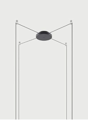 R10L04 2000 Lodes RADIAL CANOPY MAX 4 LIGHTS ø 12,5CM MATT BLACK CE Основание подвесного светильника черный