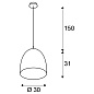 133060 SLV PARA CONE 30 pendant, A60, round подвесной светильник — фото 3
