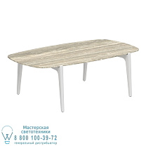 СТОЛИК TEA TIME 120X65CM H40 БЕЛЫЙ КЕРАМИЧЕСКИЙ ТРАВЕРТИН Royal Botania