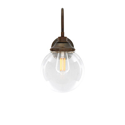 MLBWL131 Mullan Lighting Laguna настенный светильник с прозрачным стеклянным шаром на изогнутой шейке