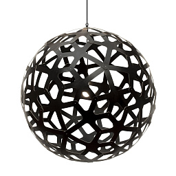 620 Coral David Trubridge Сферический подвесной светильник из фанеры чёрного цвета с двухсторонней отделкой