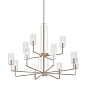 Kimrose 12 Light Chandelier with Clear Fluted Glass Polished Nickel and Satin Nickel люстра 52412PN Kichler — фото 3