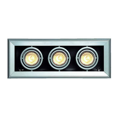 AIXLIGHT®, MOD 3 MR16 светильник встраиваемый для 3-х ламп MR16 по 50Вт макс., серебристый / черный SLV 154132