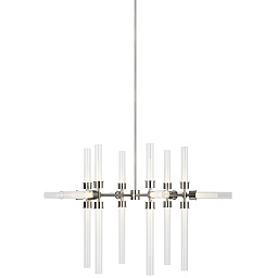 702LNG18N-LED930 Visual Comfort Linger подвесная линейная люстра с множеством цилиндрических плафонов