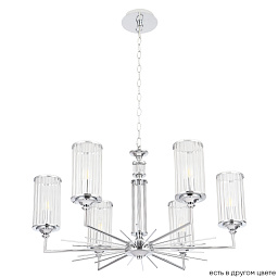 GLORIA SP6 CHROME Crystal Lux GLORIA люстра с хромированным корпусом и шестью стеклянными цилиндрическими плафонами