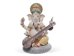 1008288 Lladro The Spirit Of India фарфоровая статуэтка сидящей фигуры с музыкальным инструментом