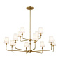 Pallas 42.75" 12 Light Chandelier Brushed Natural Brass люстра 52518BNB Kichler