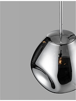 Handmade Chrome Glass, Chrome Metal LED E27 1x12 Watt 100-240Volt IP20 Bulb Excluded D: 25 H: 120 cm