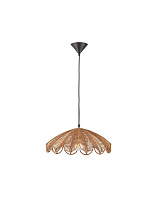 Honey Rattan Black Steel Base & Fabric Cable LED E27 1x12Watt 100-240Volt IP20 Bulb Excluded D:42 H:144 cm