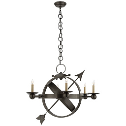 EU-SC5102 Visual Comfort Armillary подвесная люстра со сферическим каркасом и свечевидными рожками