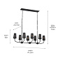 Adeena 47.25" 8 Light Linear Chandelier Black люстра 52510BK Kichler