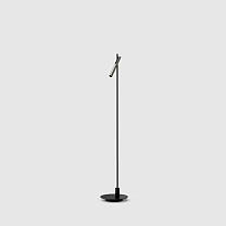 esprit single floor black, brushed silver lamphead round base