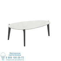 СТОЛИК ДЛЯ ЧАЯ 100X60CM АНТРАЦИТОВАЯ КЕРАМИКА BIANCO STATUARIO Royal Botania