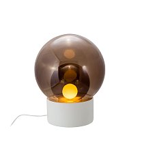 Boule Medium, внешняя сфера — дымчато-серое стекло, внутренняя — дымчато-серое стекло, белое основание