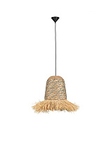 Natural Water Hyacinth & Raffia Natural & Blue Rope Sandy Black Steel Base LED E27 1x12Watt 100-240Volt IP20 Bulb Excluded D:32 H:240 cm