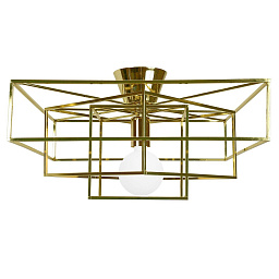 661063 Globen Lighting Cube потолочный светильник в форме латунной решётки