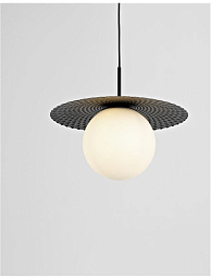 9988380 Nova Luce Obbit подвесной светильник с шаровым плафоном и металлическим диском вверху