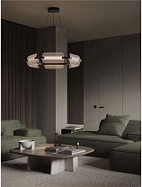 Triac Dimmable Clear Glass Matt Black Metal LED 48Watt 220-240Volt 3332Lm IP20 3000K D:81.5 H:150 cm