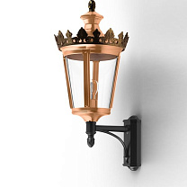 Louvre N° 5; one-piece clear glass E27 105W; Patined lacquered copper