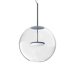 CA094DLUMDI Linea Light Group Cristalbolla крупная круглая люстра с прозрачным плафоном на подвесе синего оттенка