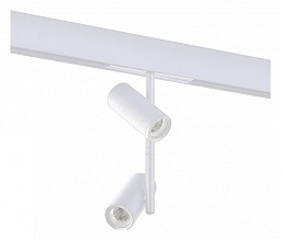 ST808.536.16 ST-Luce Skyline 48 двухсекционный магнитный трековый светильник белого цвета с регулируемыми головками для магнитного трека 48V