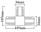 1408/038 CLT 0.211 Crystal lux Соединитель T-образный (однофазный) х Черный