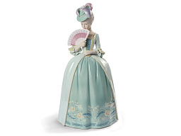 1009201 Lladro Porcelain Kisses фарфоровая фигурка женщины в голубом платье