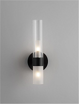 Clear & Frost Glass Matt Black Metal LED G9 2x5 Watt 100-240 Volt IP20 Bulb Excluded D: 10 W: 11 H: 31 cm