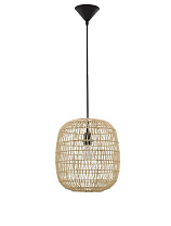 Natural Rattan Sandy Black Steel Base & Fabric Cable LED E27 1x12 Watt 100-240Volt IP20 Bulb Excluded D: 30.5 H: 215 cm
