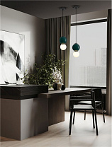 Jasper Porcelain & Glossy Opal Glass Matt Black Metal Base LED 4Watt 220-240Volt 240Lm IP20 3000K D:15 H:233 cm