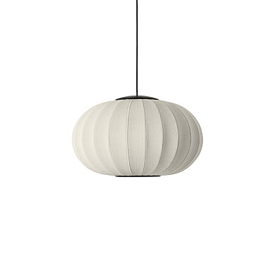 KWO57 PW LED Knit-Wit Made By Hand Подвесной светильник с овальным текстильным абажуром белого цвета с LED