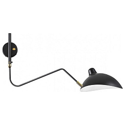 4830/1W Odeon Light Kerbi настенное бра с изогнутым кронштейном и куполообразным плафоном черный